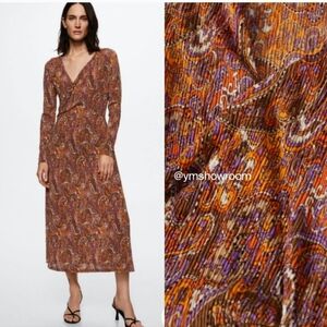 MANGO printed Midi Dress